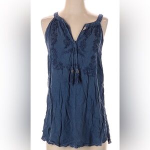 LUNA MOON~Women’s Sleeveless Halter Necklace Top~Blue~S